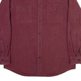 WORK N SPORT Mens Plain Shirt Maroon Long Sleeve L