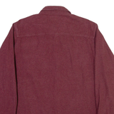WORK N SPORT Mens Plain Shirt Maroon Long Sleeve L