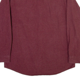 WORK N SPORT Mens Plain Shirt Maroon Long Sleeve L
