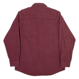 WORK N SPORT Mens Plain Shirt Maroon Long Sleeve L