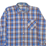 Mens Shirt Blue Check Long Sleeve L