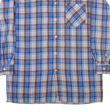 Mens Shirt Blue Check Long Sleeve L