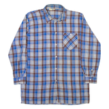 Mens Shirt Blue Check Long Sleeve L