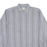 GOLDRESS Mens Shirt Grey Striped Long Sleeve L