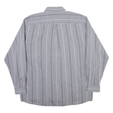 GOLDRESS Mens Shirt Grey Striped Long Sleeve L