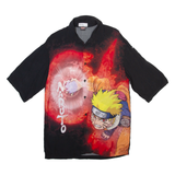 BERSHKA Naruto Mens Shirt Black Viscose XS