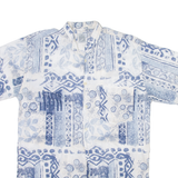 MARSUM Mens Shirt White Crazy Pattern M
