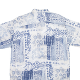 MARSUM Mens Shirt White Crazy Pattern M