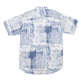 MARSUM Mens Shirt White Crazy Pattern M