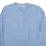 TOMMY HILFIGER Womens Plain Shirt Blue Long Sleeve XS