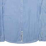 TOMMY HILFIGER Womens Plain Shirt Blue Long Sleeve XS