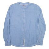 TOMMY HILFIGER Womens Plain Shirt Blue Long Sleeve XS