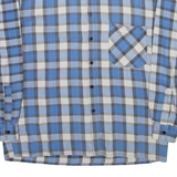 CRE ANGELO Mens Shirt Blue Check Long Sleeve M