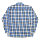 CRE ANGELO Mens Shirt Blue Check Long Sleeve M