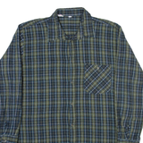 Mens Shirt Blue Check Long Sleeve L
