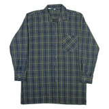 Mens Shirt Blue Check Long Sleeve L