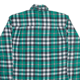 Mens Flannel Shirt Green Check Long Sleeve S