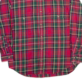 BRUMMELL Mens Flannel Shirt Red Plaid Long Sleeve S