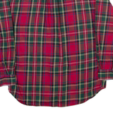 BRUMMELL Mens Flannel Shirt Red Plaid Long Sleeve S
