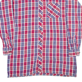 BREMO Mens Flannel Shirt Red Check Long Sleeve L