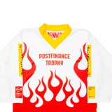 SWISS ICE HOCKEY Postfinance Trophy Mens Jersey Red 3/4 Sleeve V-Neck S