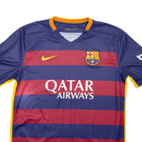 NIKE FC Barcelona Mens Football Shirt T-Shirt Blue V-Neck L