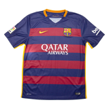 NIKE FC Barcelona Mens Football Shirt T-Shirt Blue V-Neck L