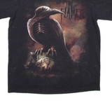 THUNDER PLUS Flames Crow Mens T-Shirt Black S