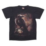 THUNDER PLUS Flames Crow Mens T-Shirt Black S