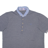 TED BAKER Mens Polo Shirt Black Striped M