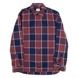 LEVI'S Mens Shirt Maroon Check Long Sleeve M