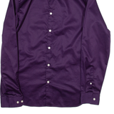 DKNY Mens Plain Shirt Purple Long Sleeve M