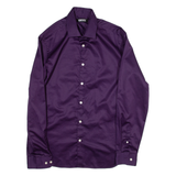 DKNY Mens Plain Shirt Purple Long Sleeve M