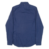 PRETTY GREEN Mens Shirt Blue Spotted Long Sleeve XS