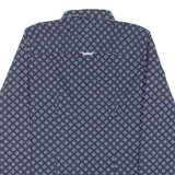 TOMMY HILFIGER Fitted Womens Shirt Blue Geometric Long Sleeve M