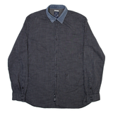 DIESEL Mens Shirt Grey Striped Long Sleeve XL