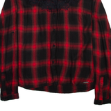 GUESS Womens Shirt Red Check Long Sleeve M