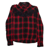 GUESS Womens Shirt Red Check Long Sleeve M