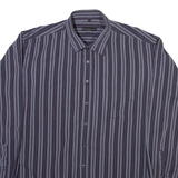 RENATO CAVALLI Mens Shirt Grey Striped Long Sleeve XL