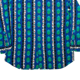 REVENGE Mens Shirt Blue Geometric Long Sleeve 2XL