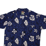 PINEAPPLE CONNECTION Mens Hawaiian Shirt Blue Floral L