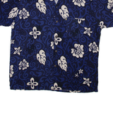 PINEAPPLE CONNECTION Mens Hawaiian Shirt Blue Floral L