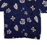 PINEAPPLE CONNECTION Mens Hawaiian Shirt Blue Floral L