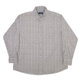 TRADER BAY Mens Shirt Grey Geometric Long Sleeve XL