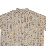 WOOLRICH FIsh Mens Shirt Beige Crazy Pattern 2XL
