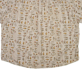 WOOLRICH FIsh Mens Shirt Beige Crazy Pattern 2XL