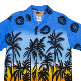 ON GEAR Mens Hawaiian Shirt Blue Floral M