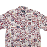 IVY CREW Mens Shirt White Crazy Pattern M