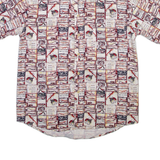 IVY CREW Mens Shirt White Crazy Pattern M