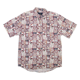 IVY CREW Mens Shirt White Crazy Pattern M